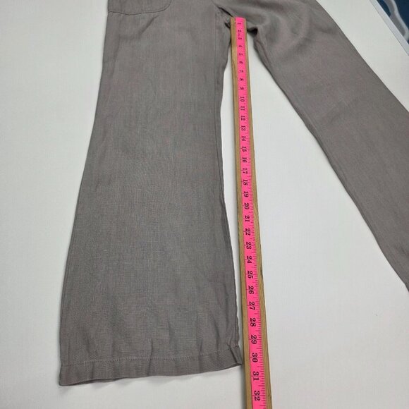 INC International Concepts Linen Wide Leg Pants Size 8 Gray Beachy Boho Classic - Picture 13 of 14
